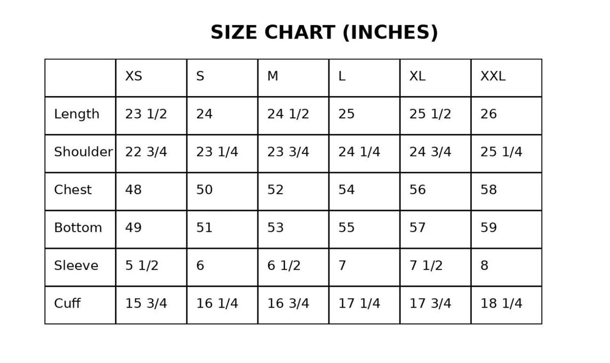 Size chart